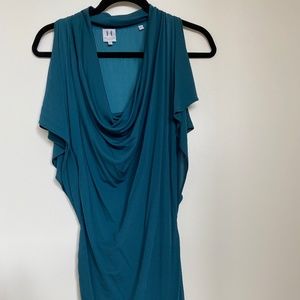 Halston teal cocktail dress